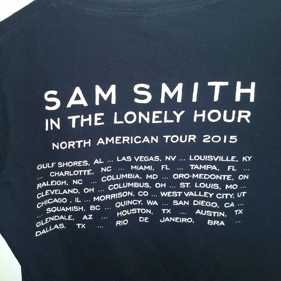 SAM SMITH CONCERT T-SHIRT - 2015 Lonely Hour Tour - Picture 4 of 5